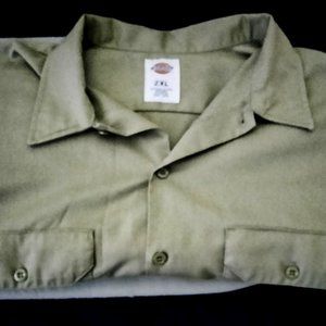 Tan Dickies Button Down Collared Shirt